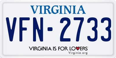 VA license plate VFN2733