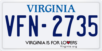 VA license plate VFN2735