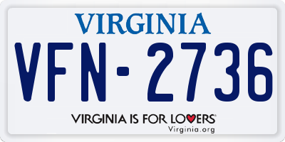 VA license plate VFN2736