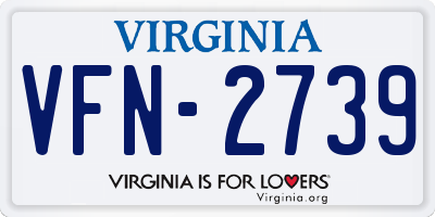 VA license plate VFN2739