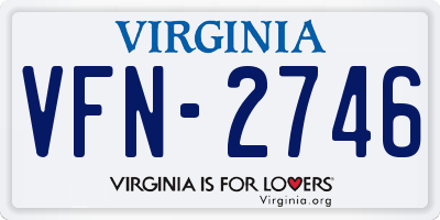 VA license plate VFN2746