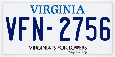 VA license plate VFN2756