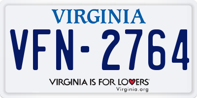VA license plate VFN2764