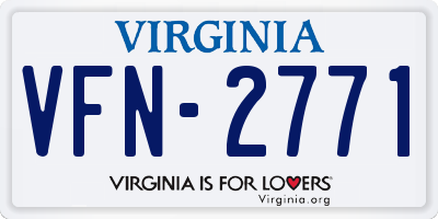 VA license plate VFN2771