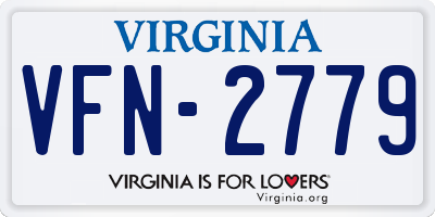 VA license plate VFN2779