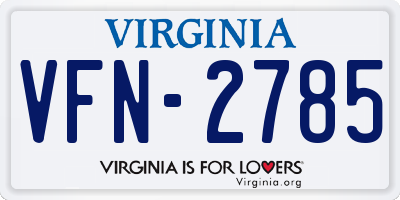 VA license plate VFN2785
