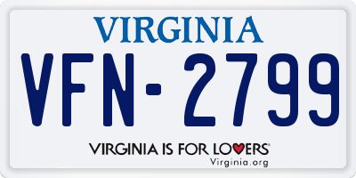 VA license plate VFN2799