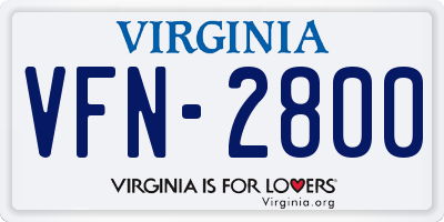 VA license plate VFN2800