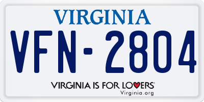 VA license plate VFN2804