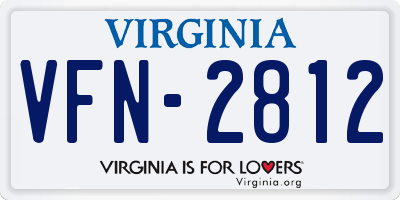VA license plate VFN2812