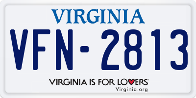 VA license plate VFN2813