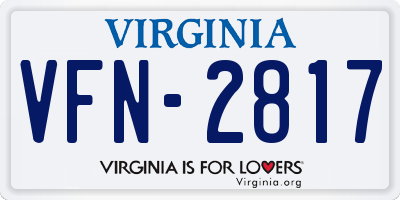 VA license plate VFN2817
