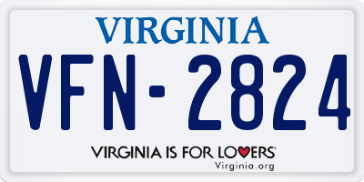 VA license plate VFN2824