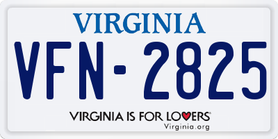 VA license plate VFN2825