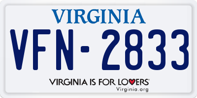 VA license plate VFN2833