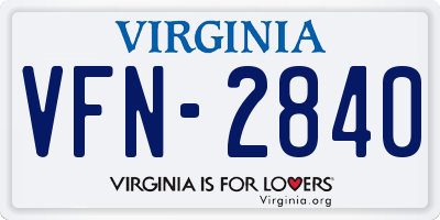 VA license plate VFN2840