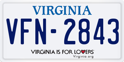 VA license plate VFN2843