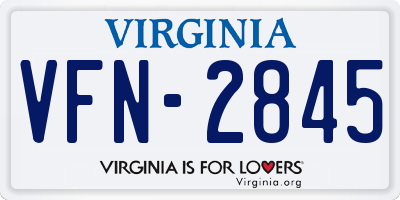 VA license plate VFN2845