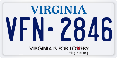 VA license plate VFN2846