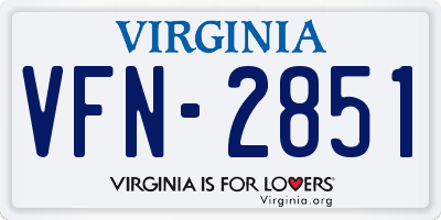 VA license plate VFN2851