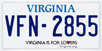 VA license plate VFN2855