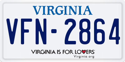 VA license plate VFN2864