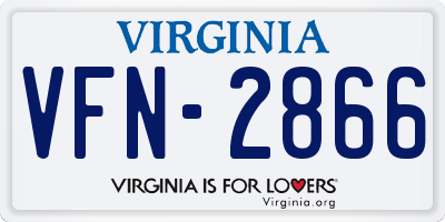 VA license plate VFN2866
