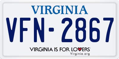 VA license plate VFN2867