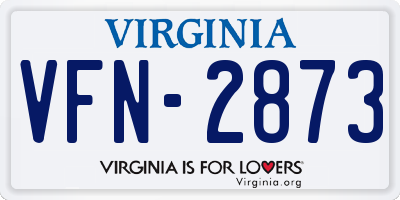 VA license plate VFN2873