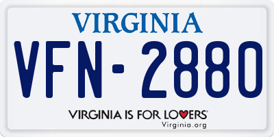 VA license plate VFN2880