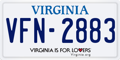 VA license plate VFN2883