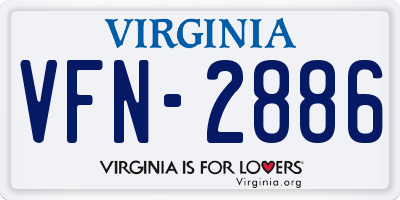 VA license plate VFN2886