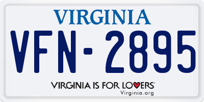 VA license plate VFN2895