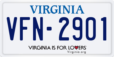 VA license plate VFN2901