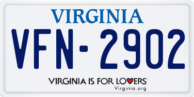 VA license plate VFN2902