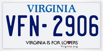 VA license plate VFN2906