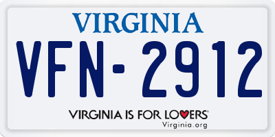 VA license plate VFN2912