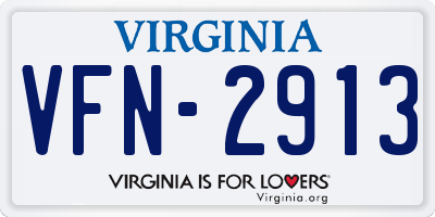 VA license plate VFN2913