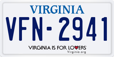 VA license plate VFN2941