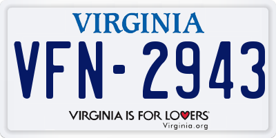 VA license plate VFN2943