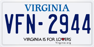 VA license plate VFN2944