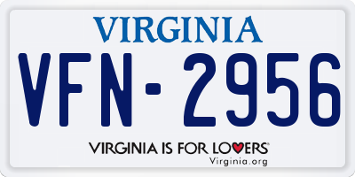 VA license plate VFN2956