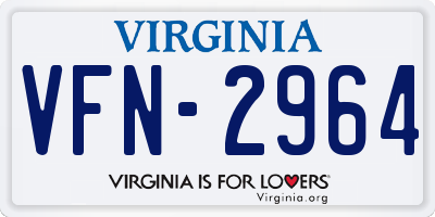VA license plate VFN2964