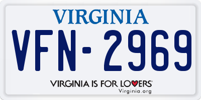 VA license plate VFN2969