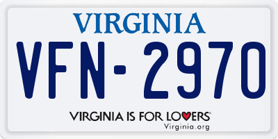 VA license plate VFN2970