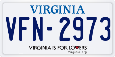 VA license plate VFN2973