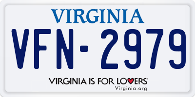 VA license plate VFN2979