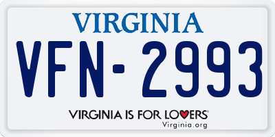 VA license plate VFN2993