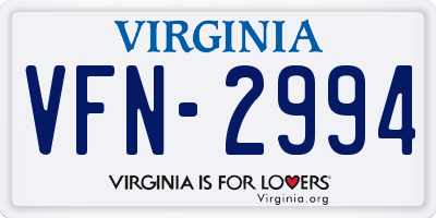 VA license plate VFN2994