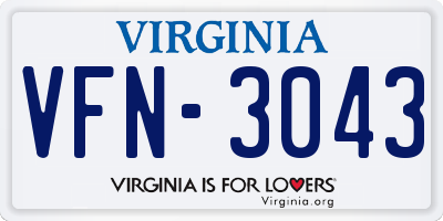VA license plate VFN3043